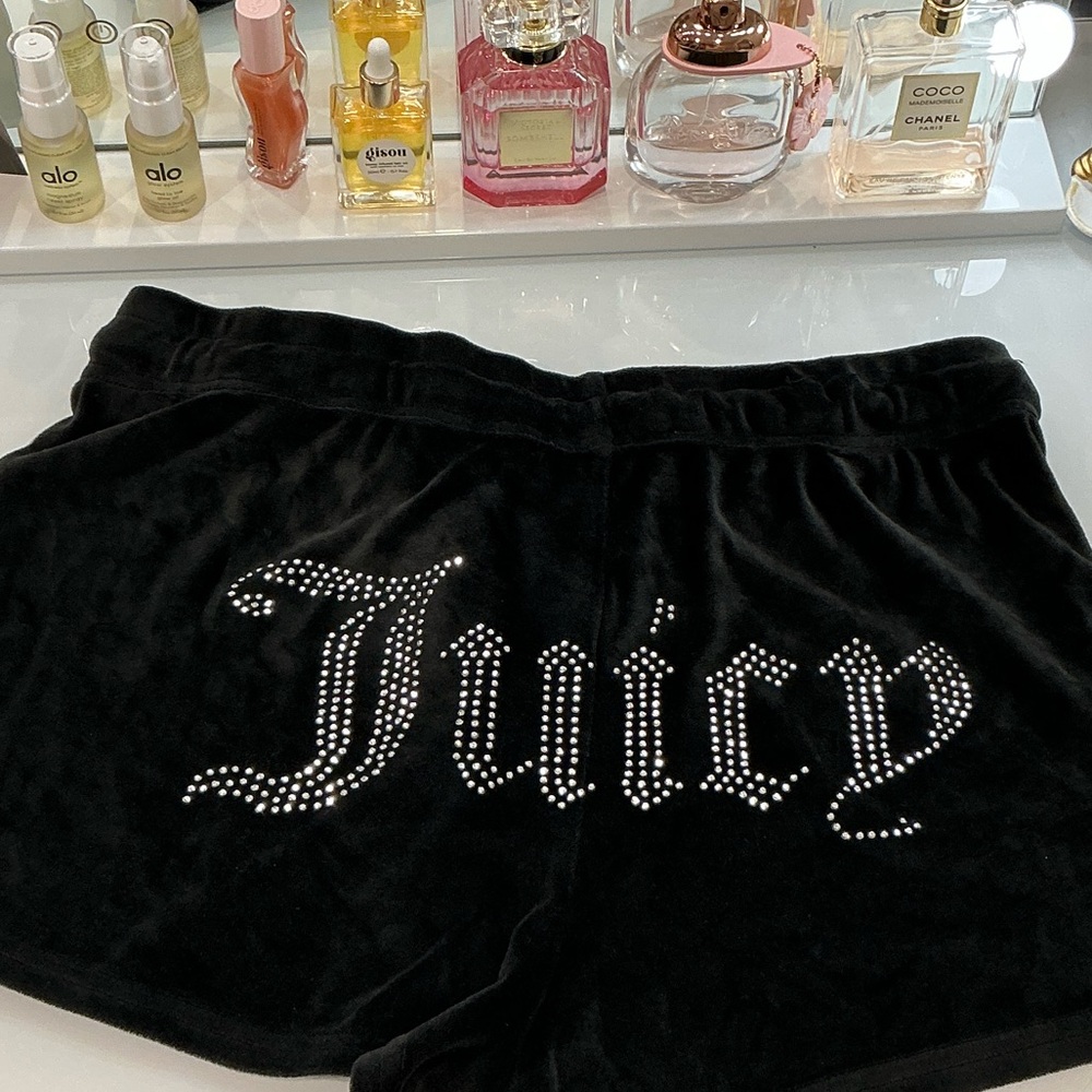 Juicy Couture Black Rhinestone Shorts